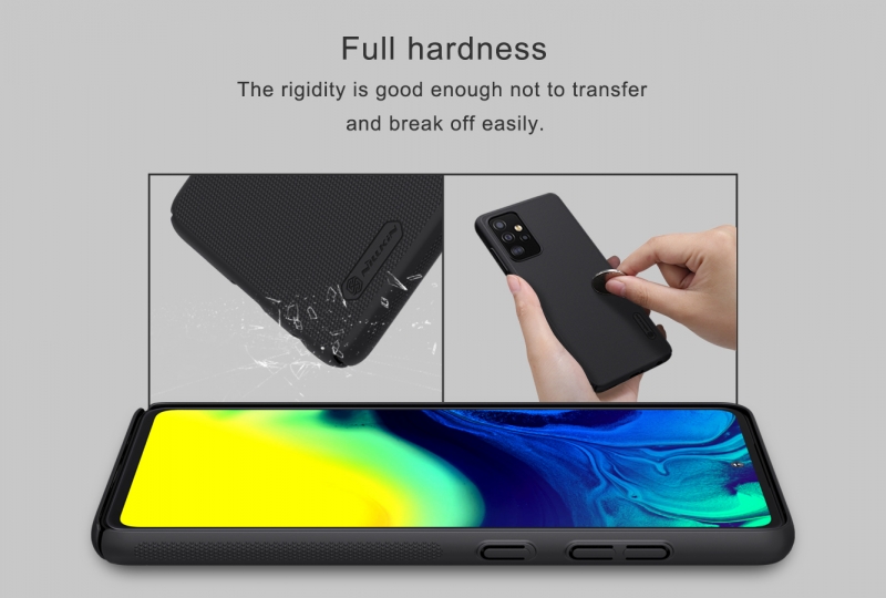 Ốp Lưng Samsung Galaxy A52 Hiệu Nillkin Dạng Sần Cứng có bề mặt được sử dụng vật liệu PC không ảnh hưởng môi trường, có tính năng chống mài mòn, chống trượt, chống bụi, chống vân tay và dễ dàng vệ sinh